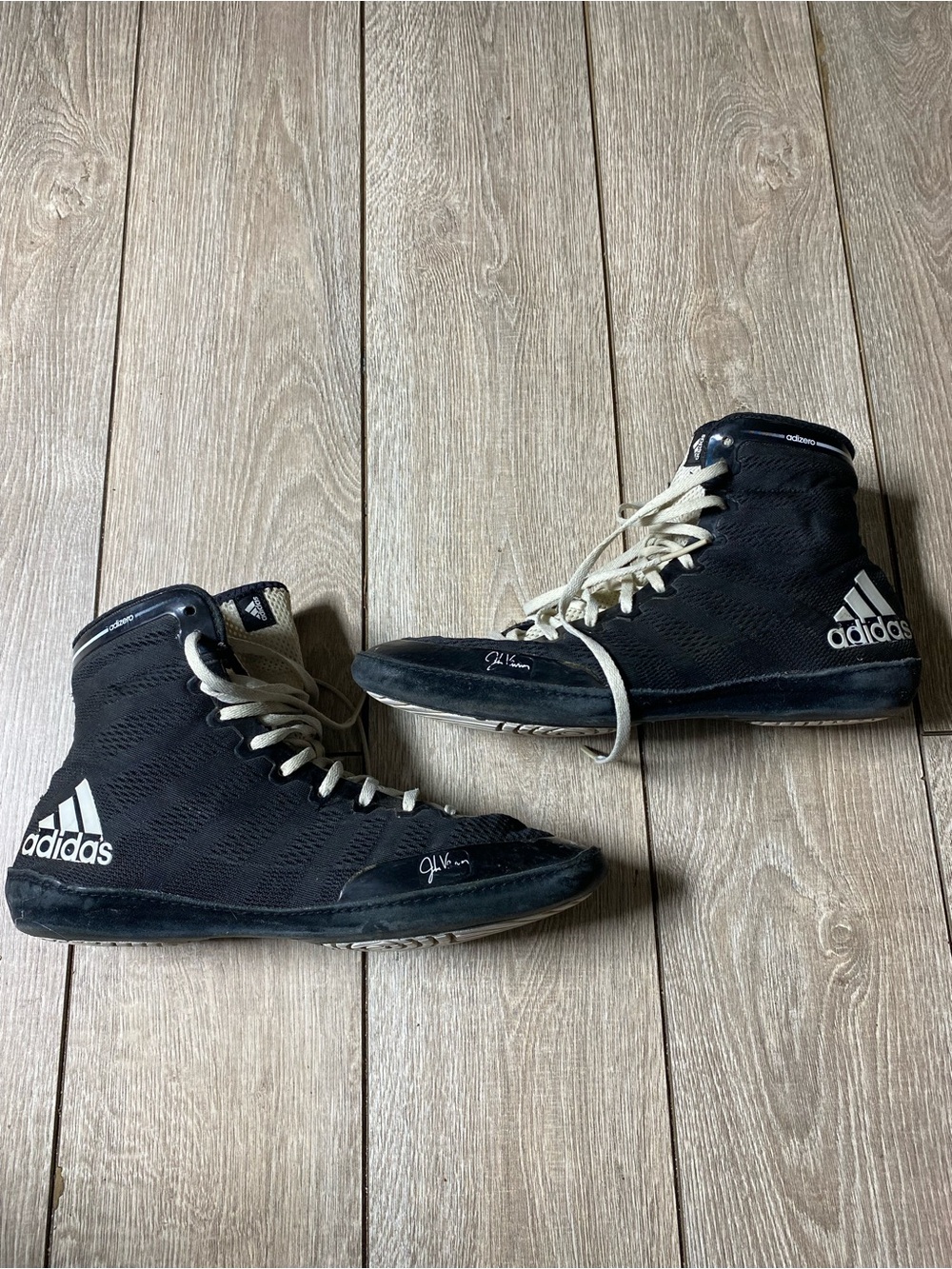 Rare 2015 Adidas Adizero Jack Varner Wrestling Shoes Mens Size 12 Black Gym
